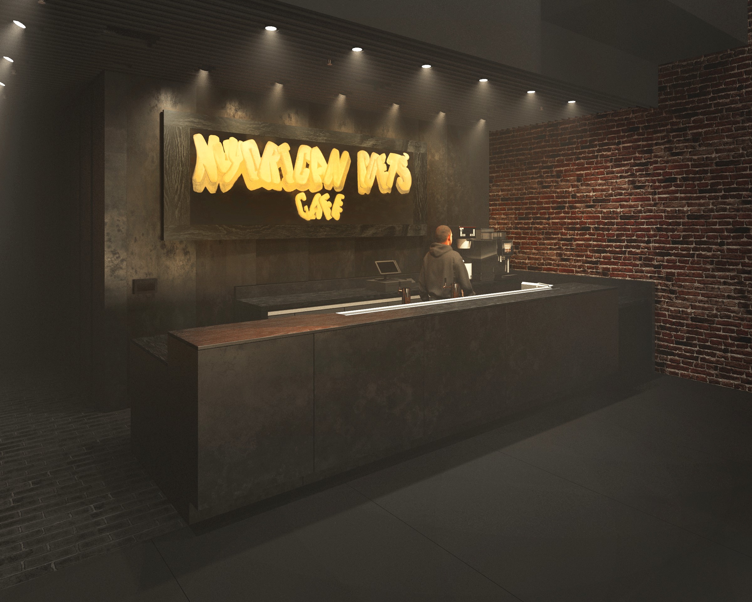 A rendering of the Cafe's upgraded bar.
