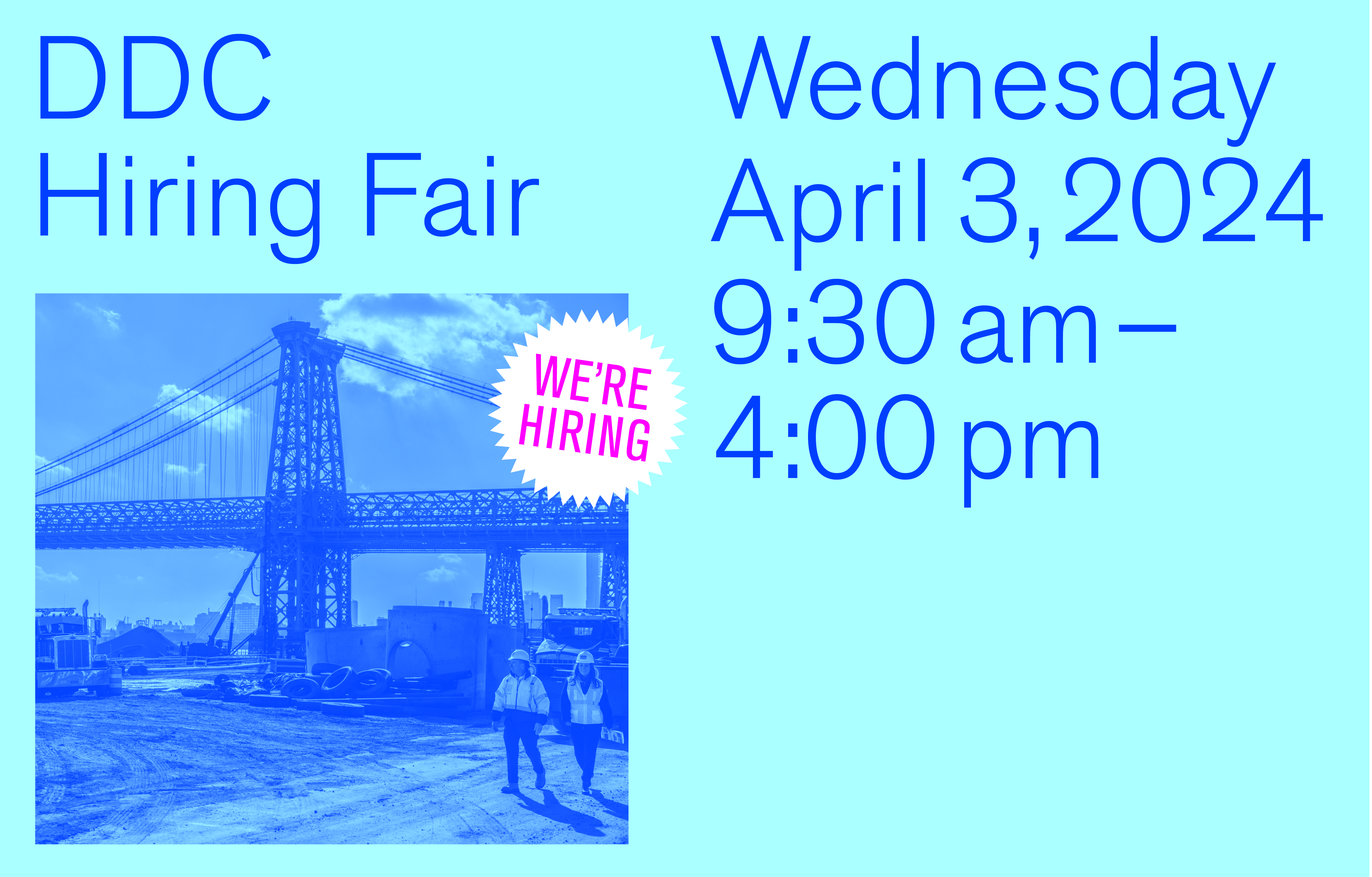 Banner announcing the DDC Hiring Fair on April 3rd
                                           