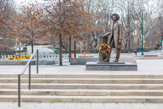 A sculpture of Frederick Douglass