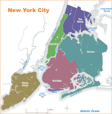 NYC map of districts
