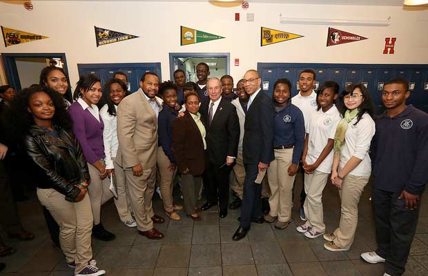 Mayor Bloomberg with Bedford Academy students