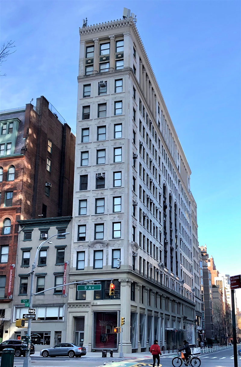 a view of 70 Fifth Avenue, known as the Educational Building, in Greenwich Village,
