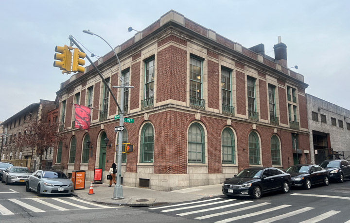 corner view of the tremont branch new york public library
                                           