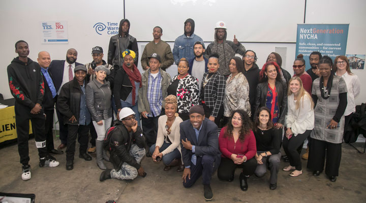 Sandy-impacted resident graduates of the NYCHA-sponsored Pathways to Apprenticeship course.