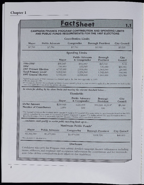 Fact Sheet from the 1997 elections