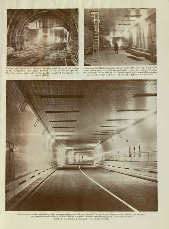 Page from the opening ceremonies booklet for the Queens Midtown Tunnel
