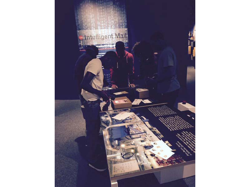 NSP youth visit the Smithsonian Museum exhibit on the US postal service.
