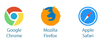 Chrome, Firefox, Safari
