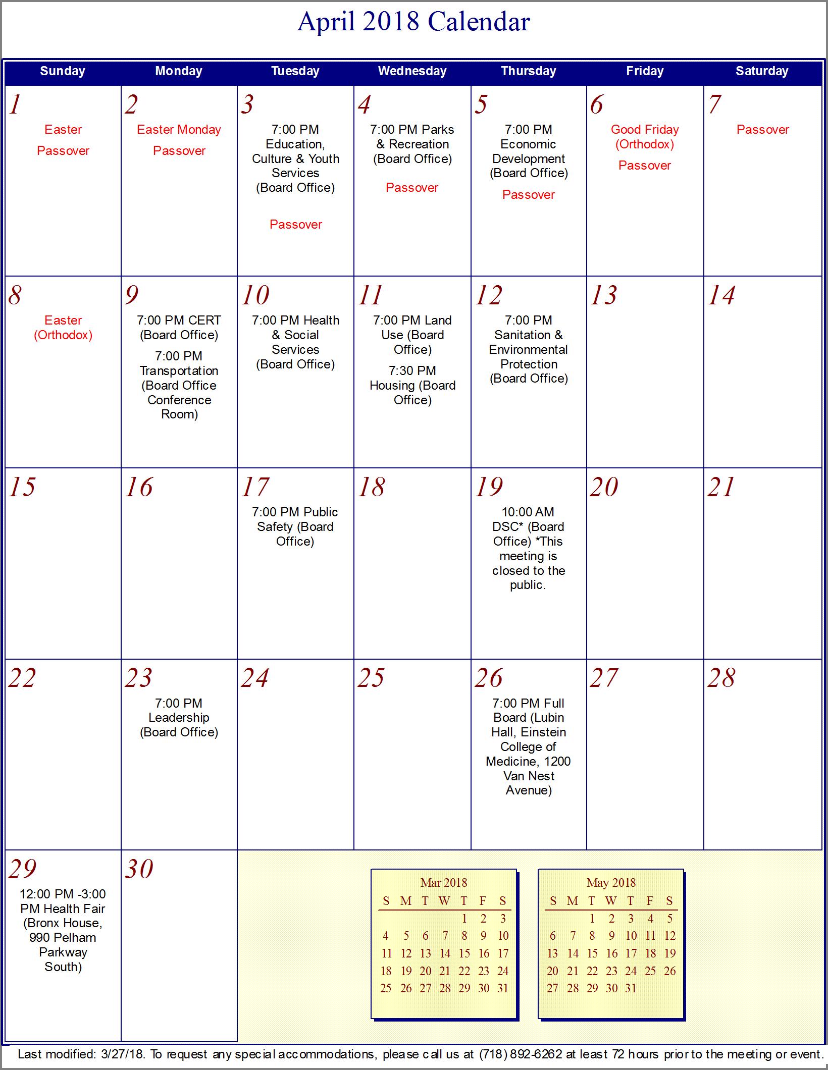 Hostos Community College Calendar Fall 2021 | Printable March