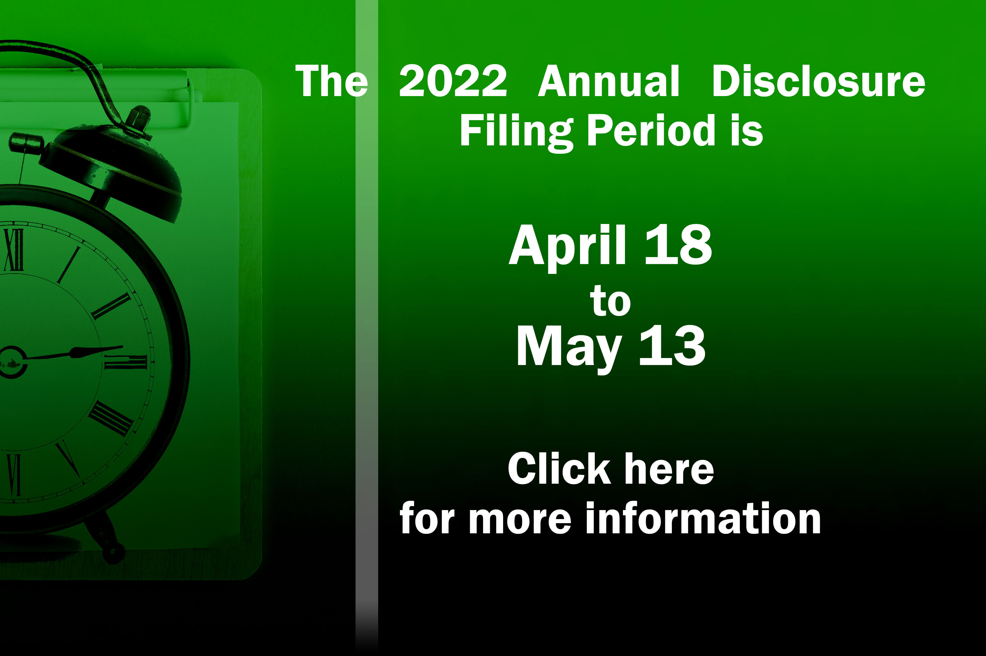 The Annual Disclosure season is about to begin
                                           
