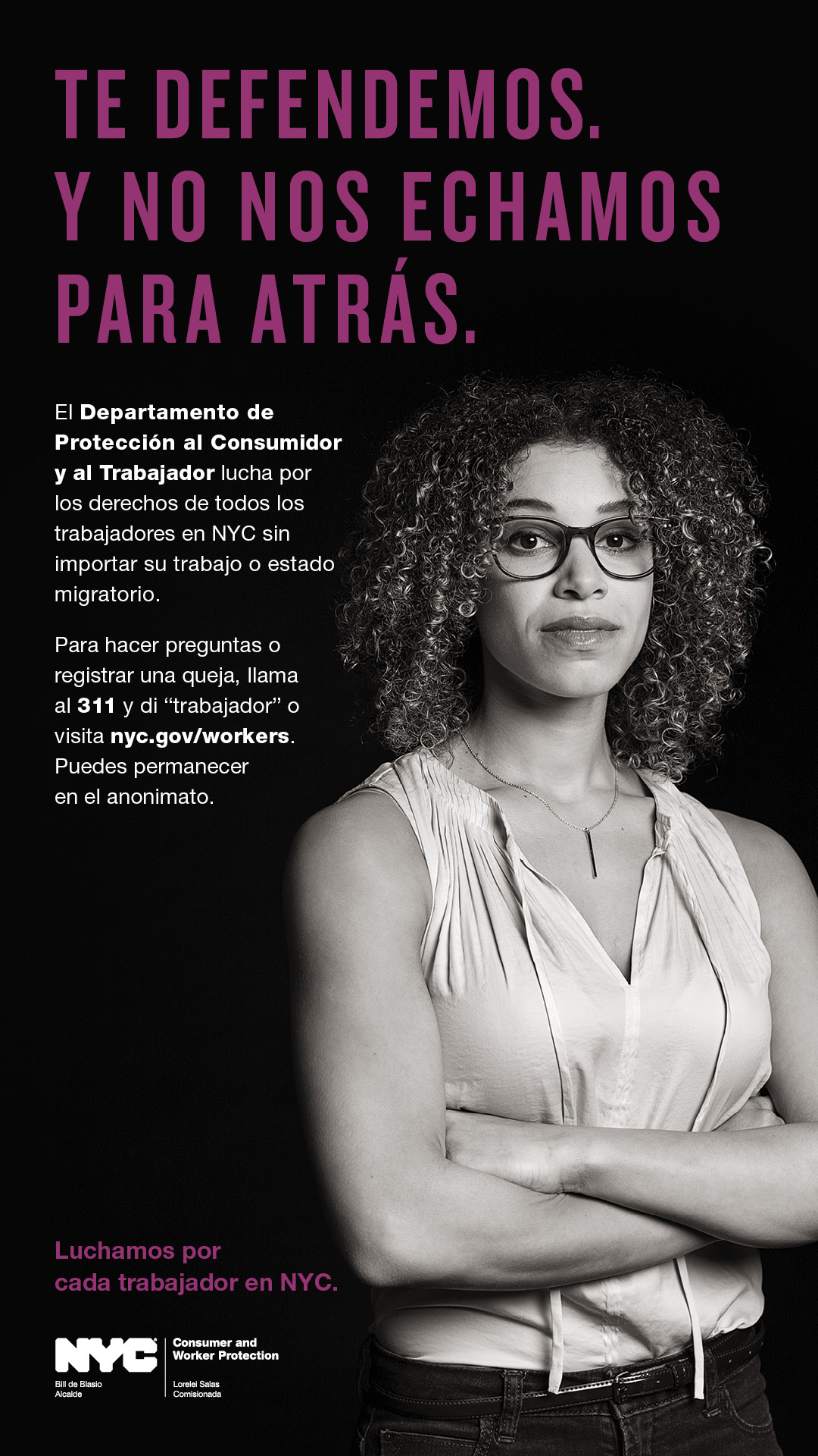 Spanish version of workers' rights campaign ad featuring a freelancer