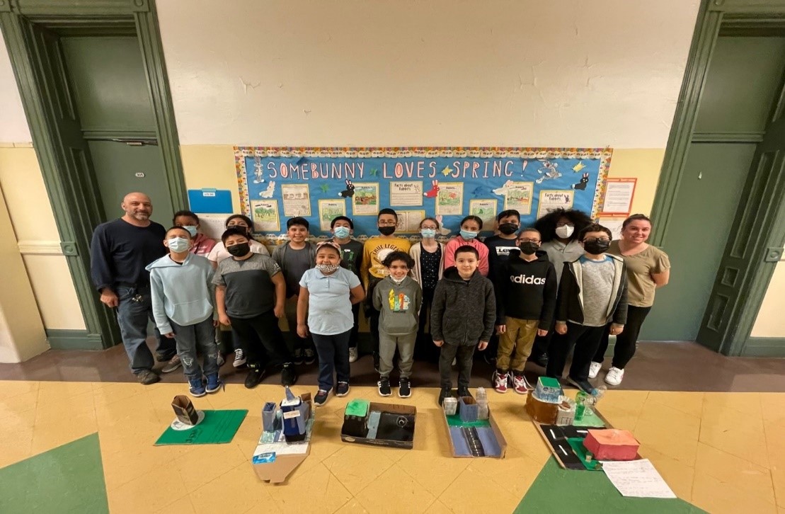 Group photo of students from PS 108K Sal Abbracciamento School in Brooklyn