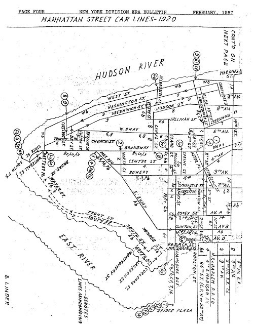 a 1930 nyc streetcar map