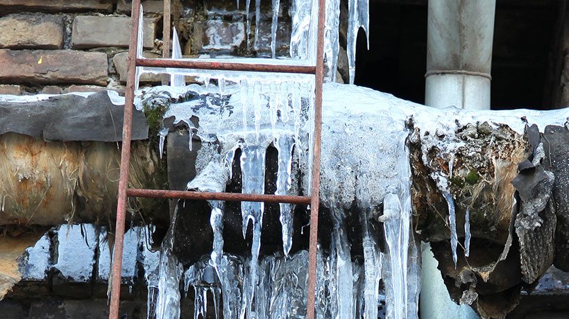 Pipes with icicles dangling from them
                                           
