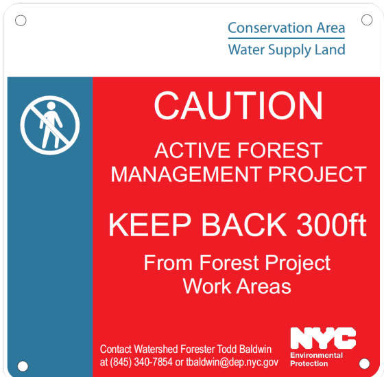 Caution Active Forest Management Sign