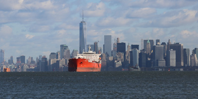the Manhattan skyline and NY Harbor