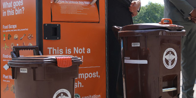 food scraps being collected at a location in NYC