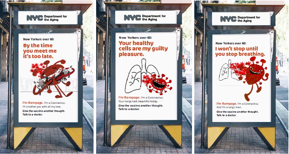 Bus Stop Ad for Stop Rampage Campaign: By the time you meet the COVID 19 virus, it's too late