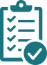 Icon of clipboard with checklist