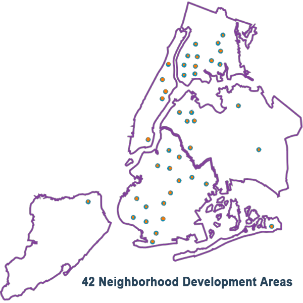 Map of 42 Neighborhood Development Areas