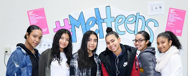 Teens smiling during Teens take the Met