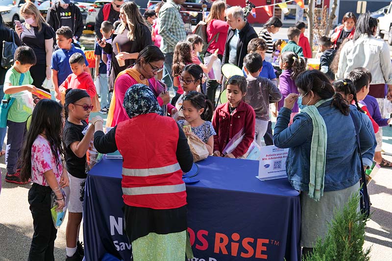 The P.S. 398Q community and students at 529 Market Day event.