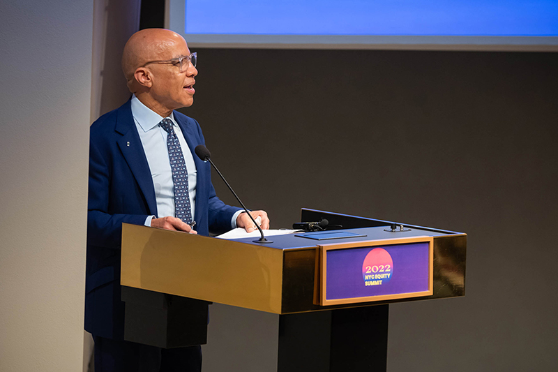 Darren Walker, President of the Ford Foundation, giving remarks at the NYC Equity Summit.
