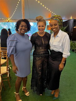 (from left to right) Commissioner Sideya Sherman, NYC Mayor's Office of Equity, Shirleen Allicot, Anchor at ABC News, and Nathifa Forde, Exutive Director of the NYC Young Men's Initiative, pose for a photo at the 'DYCD Community Moms and Dads Awards Gala 2023. 