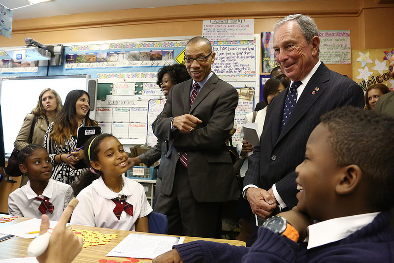 Mayor Bloomberg visits 22 schools in NYC that ranked in top 25 schools in NY state.
