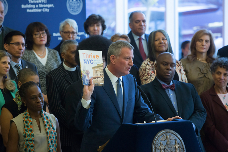 Mayor de Blasio, First Lady McCray Release ThriveNYC: A Mental Health Roadmap for All 