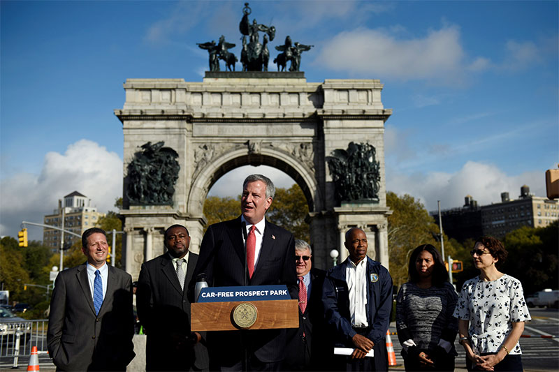 Mayor de Blasio Announces All of Prospect Park Will Become Permanently Car-Free