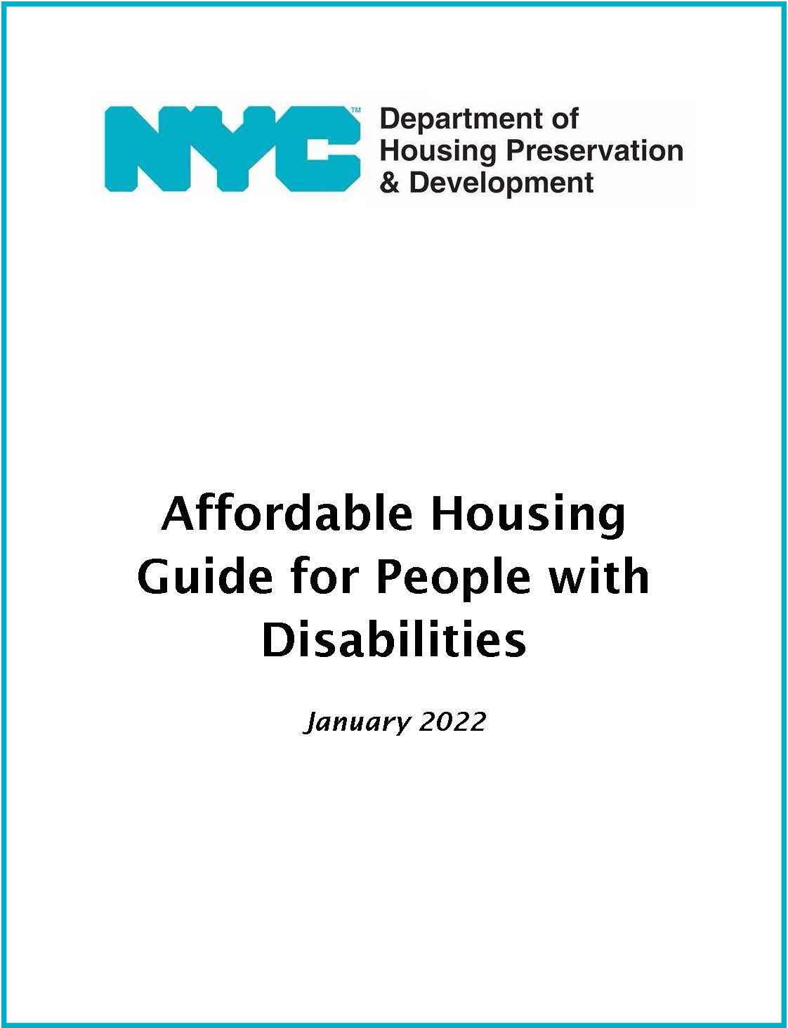 Cover of affordable housing guide for applicants with disabilities