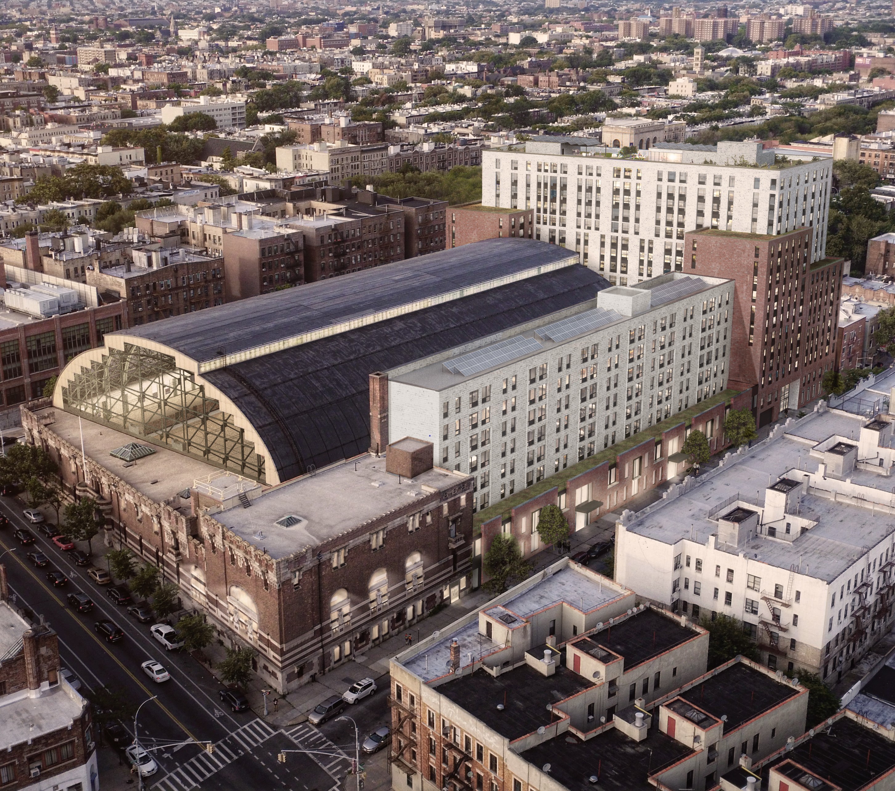 Rendering of the Bedford Union Armory courtesy of BFC Partners