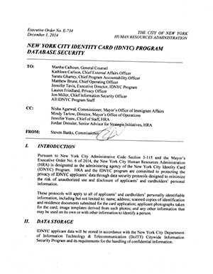 HRA Executive Order No. E-734 Report cover