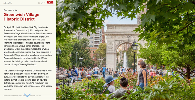People enjoying the summer in Washington Square Park, Greenwich Village Historic District