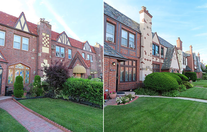 Two photos of historic houses in Queens
                                           