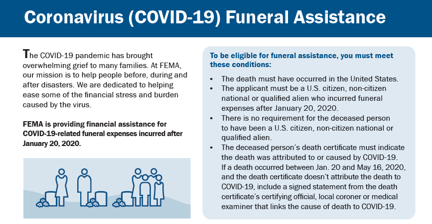 Coronavirus (COVID-19) Funeral Assistance graphic