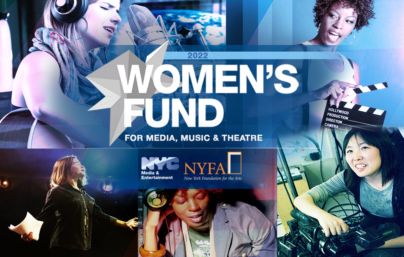Women's Fund logo featuring women playing music, performing a play