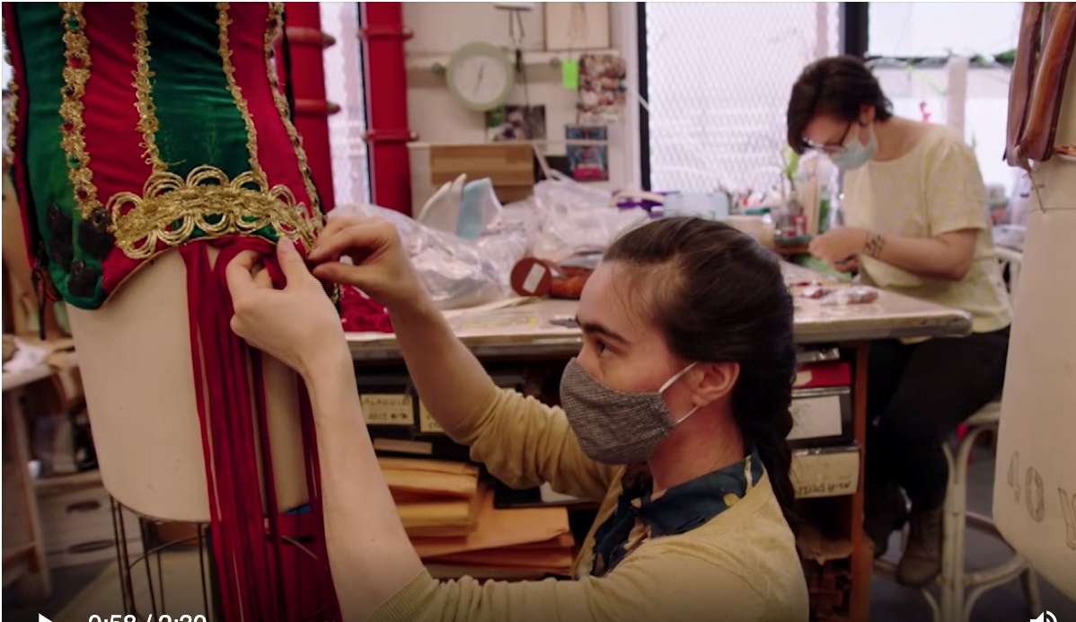ShiftNYC Series of PSAs, Highlighting the Resiliency of New Yorkers During Pandemic, debuts on NYC Life, featuring student sewing a dress at a store