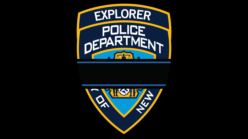 Police Explorer patch with mourning band
