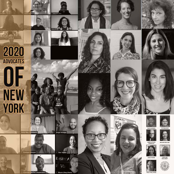 Collage of black and white profile pictures of 2020 Advocates of New York