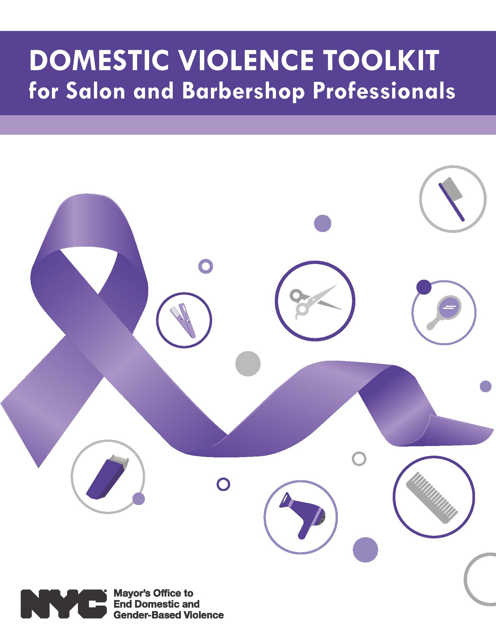 A poster for Domestic Violence Toolkit for Salon and Barbershop Professionals