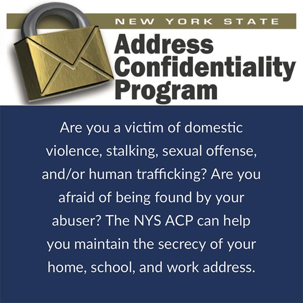 Address Confidentiality Program with a closed gold lock