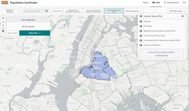 View of the Population FactFinder Application