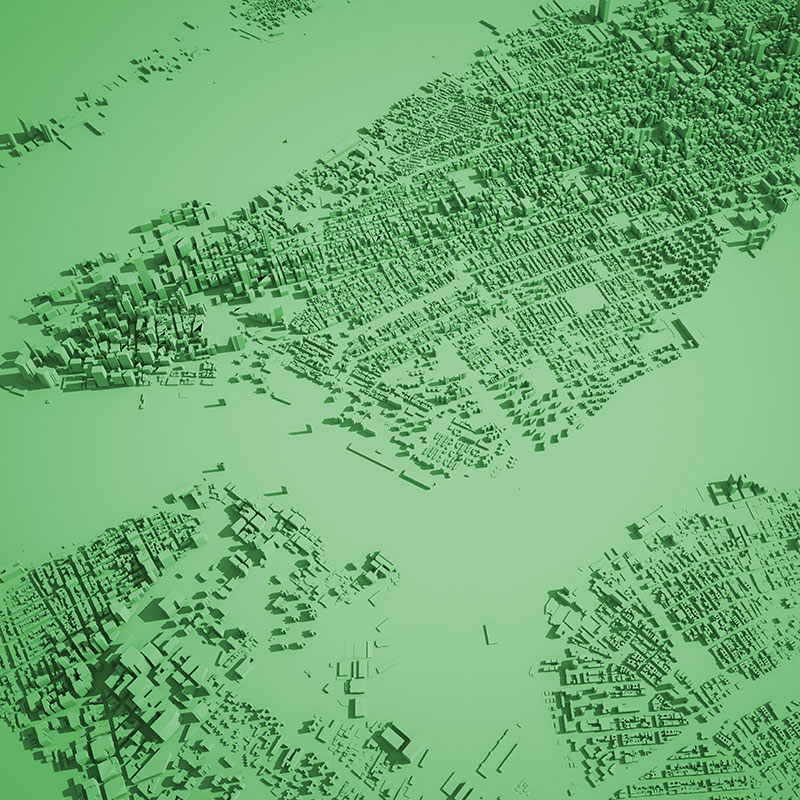 Map of Lower Manhattan on a green background
