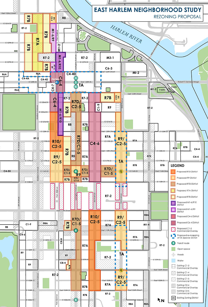 East Harlem Neighborhood Study Rezoning Map