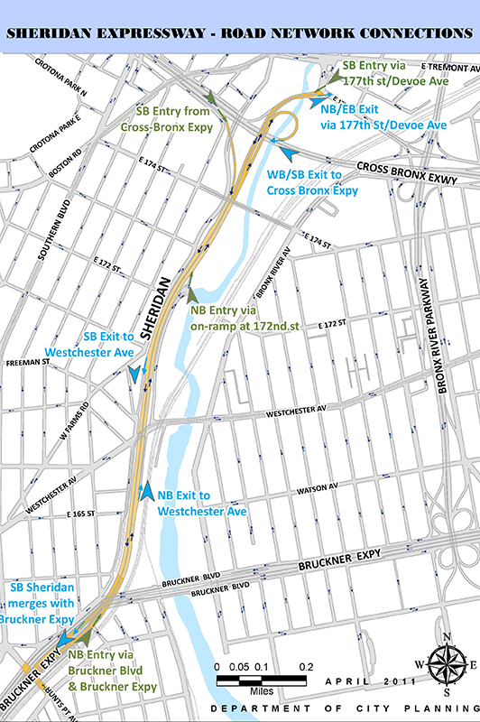 Sheridan Expressway: Road Network Connections