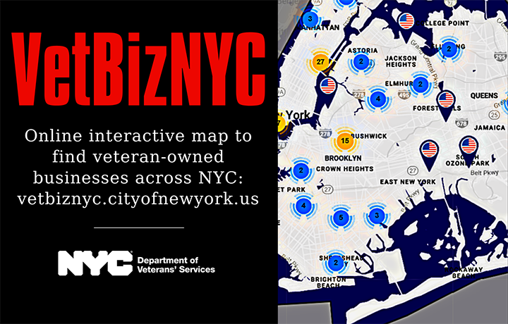 VetBizNYC - the City's first interactive map for veteran-owned businesses
                                           