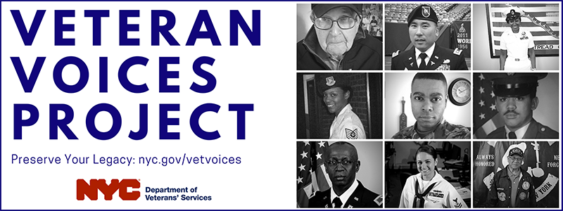 Collage of Veterans who have participated in the NYC Veterans Voices Project