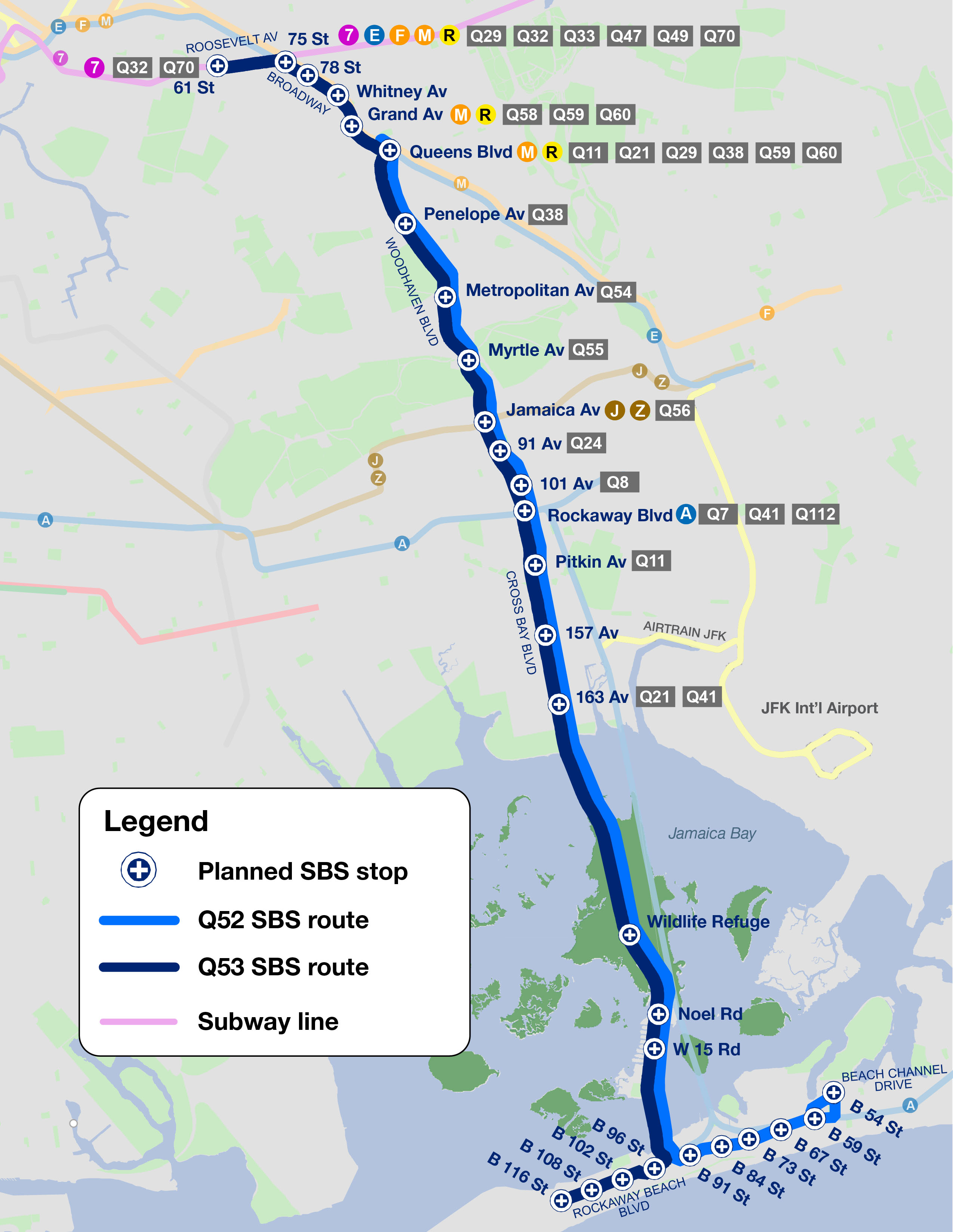 Gadgets 2018 Q53 Bus Map. 